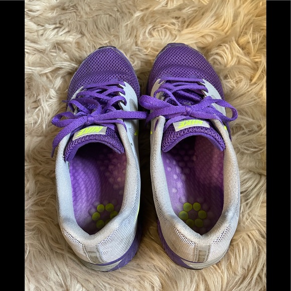 purple and yellow nike shoes